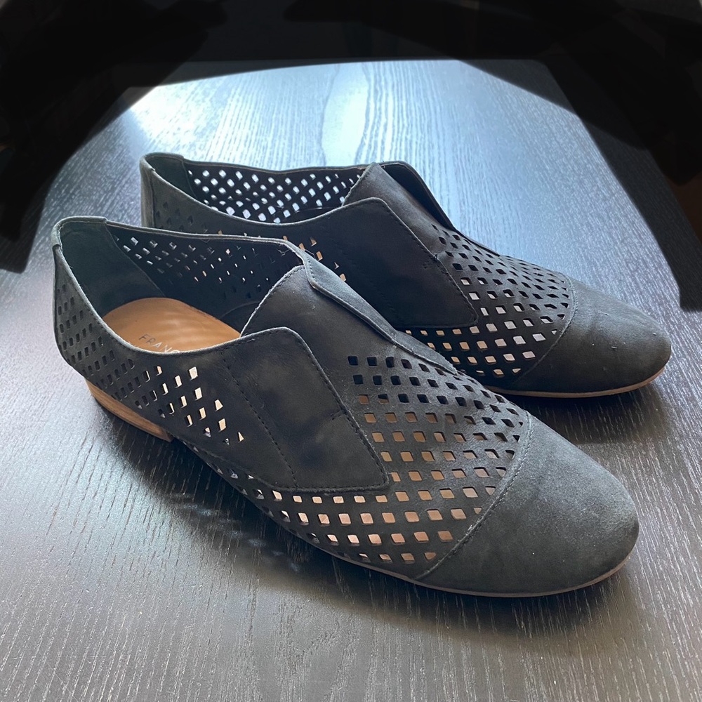 Franco Sarto Black Perforated Flats